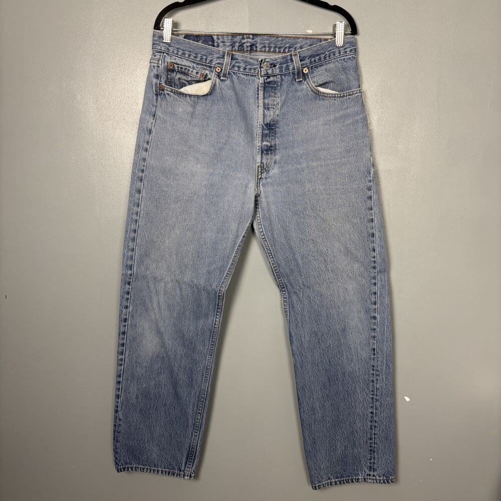 Vintage 90’s LEVIS Men’s 501 Button Fly Blue Denim Jeans 36x30 Pants Work Styles